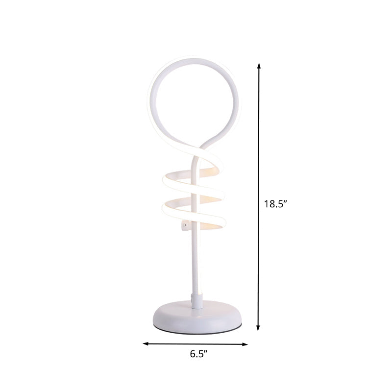 White Lollipop Desk Light Contemporary LED Acrylic Reading Lamp with Spiral Design in Warm/White Light Clearhalo 'Lamps' 'Table Lamps' Lighting' 732443