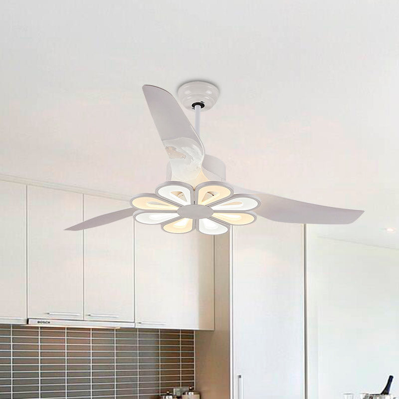 Metallic Flower Hanging Fan Light Contemporary 50
