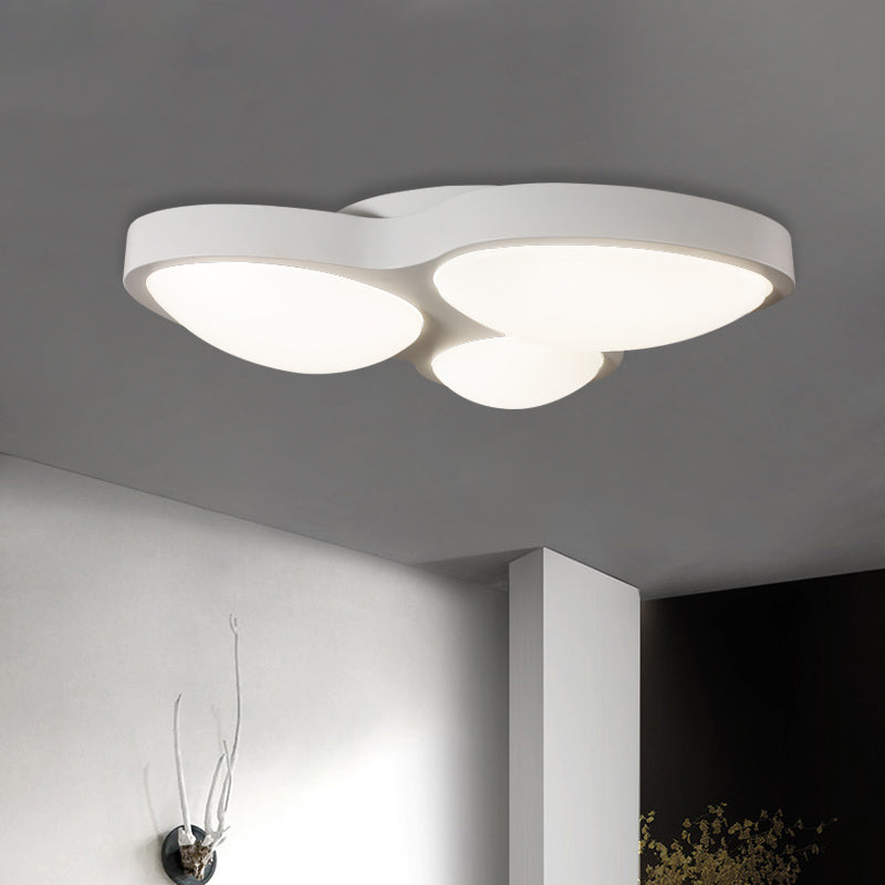 White Oval Ceiling Mounted Fixture Modernist 3 Lights Metallic LED Flushmount Lamp for Bedroom White Clearhalo 'Ceiling Lights' 'Close To Ceiling Lights' 'Close to ceiling' 'Flush mount' Lighting' 733043