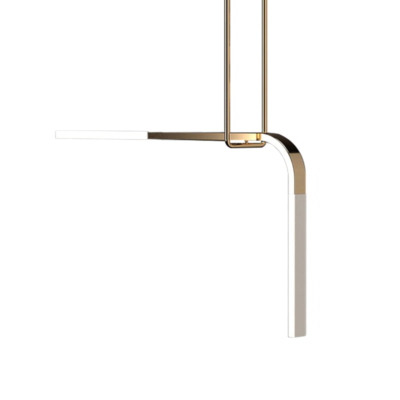 Metallic Bend Hanging Lighting Minimalist LED Ceiling Pendant Lamp in Brass over Dining Table Clearhalo 'Ceiling Lights' 'Modern Pendants' 'Modern' 'Pendant Lights' 'Pendants' Lighting' 733218