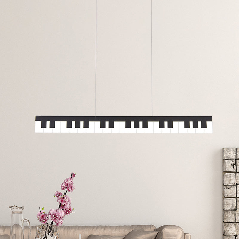 White/Black Piano Key Shape Pendant Contemporary LED Acrylic Hanging Ceiling Light in White/Warm/Natural Light Clearhalo 'Ceiling Lights' 'Modern Pendants' 'Modern' 'Pendant Lights' 'Pendants' Lighting' 733232