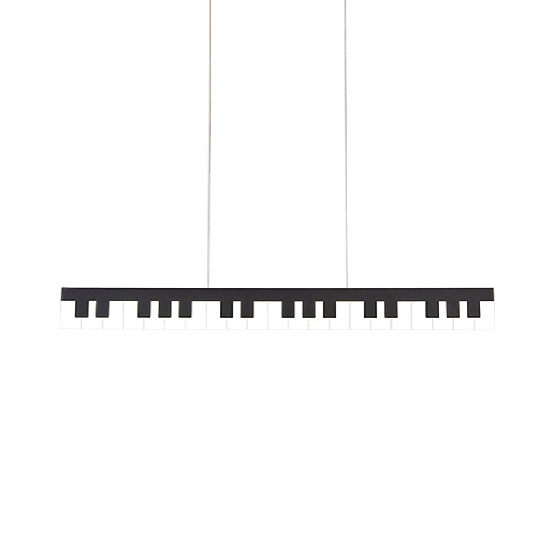 White/Black Piano Key Shape Pendant Contemporary LED Acrylic Hanging Ceiling Light in White/Warm/Natural Light Clearhalo 'Ceiling Lights' 'Modern Pendants' 'Modern' 'Pendant Lights' 'Pendants' Lighting' 733233