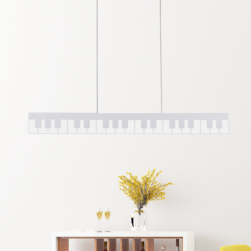 White/Black Piano Key Shape Pendant Contemporary LED Acrylic Hanging Ceiling Light in White/Warm/Natural Light White Clearhalo 'Ceiling Lights' 'Modern Pendants' 'Modern' 'Pendant Lights' 'Pendants' Lighting' 733236