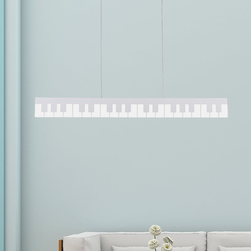 White/Black Piano Key Shape Pendant Contemporary LED Acrylic Hanging Ceiling Light in White/Warm/Natural Light Clearhalo 'Ceiling Lights' 'Modern Pendants' 'Modern' 'Pendant Lights' 'Pendants' Lighting' 733237