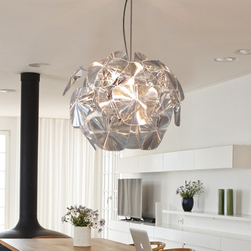 Clear Blossom Ceiling Suspension Light Modernist 1 Head Acrylic Panel Hanging Pendant Clearhalo 'Ceiling Lights' 'Modern Pendants' 'Modern' 'Pendant Lights' 'Pendants' Lighting' 733246