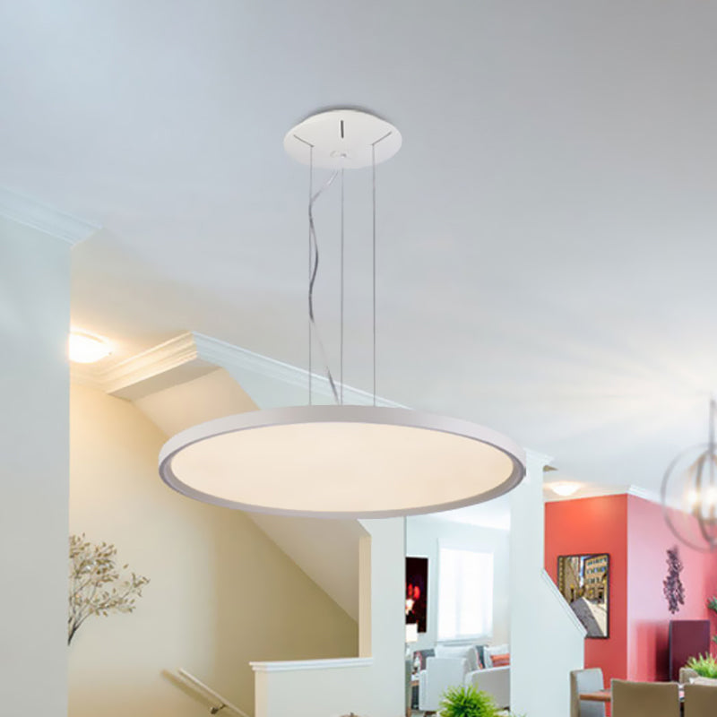 Round Corridor Pendant Light Fixture Acrylic LED Contemporary Suspension Lighting in Silver Clearhalo 'Ceiling Lights' 'Modern Pendants' 'Modern' 'Pendant Lights' 'Pendants' Lighting' 733534