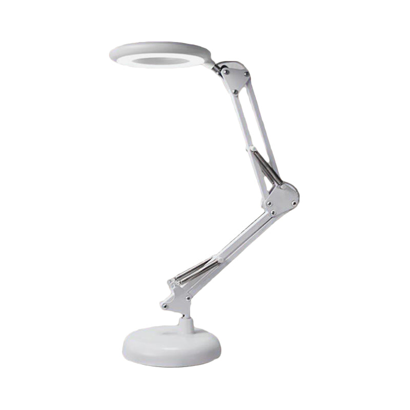 Acrylic Ring Reading Book Light Modernist LED White Table Lamp with Adjustable Arm Clearhalo 'Lamps' 'Table Lamps' Lighting' 734647