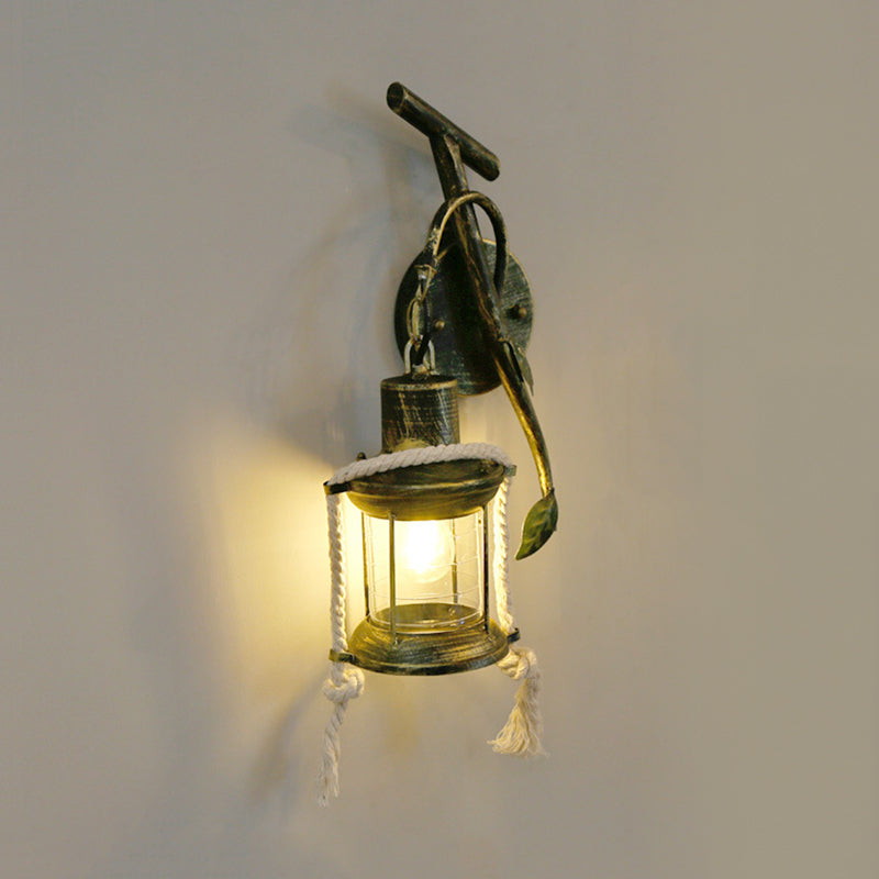 Brass 1 Light Wall Mount Lighting Warehouse Metallic Kerosene Wall Light Sconce with Leaf Design Clearhalo 'Art deco wall lights' 'Cast Iron' 'Glass' 'Industrial wall lights' 'Industrial' 'Middle century wall lights' 'Modern' 'Rustic wall lights' 'Tiffany' 'Traditional wall lights' 'Wall Lamps & Sconces' 'Wall Lights' Lighting' 735106