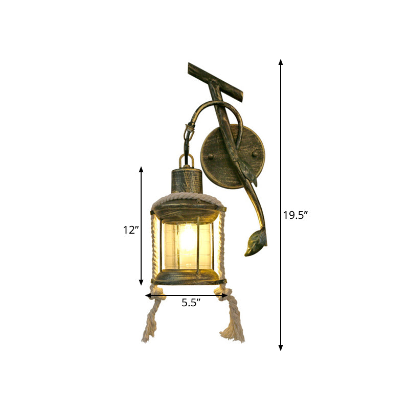 Brass 1 Light Wall Mount Lighting Warehouse Metallic Kerosene Wall Light Sconce with Leaf Design Clearhalo 'Art deco wall lights' 'Cast Iron' 'Glass' 'Industrial wall lights' 'Industrial' 'Middle century wall lights' 'Modern' 'Rustic wall lights' 'Tiffany' 'Traditional wall lights' 'Wall Lamps & Sconces' 'Wall Lights' Lighting' 735107