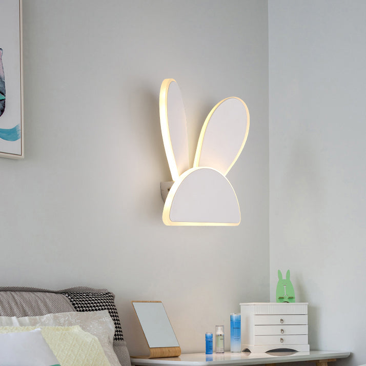 White Finish Rabbit Wall Light Animal Cute Acrylic LED Wall Sconce for Corridor Kid Bedroom Clearhalo 'Wall Lamps & Sconces' 'Wall Lights' Lighting' 73536