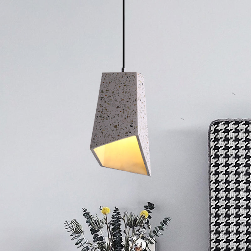 Geometric Hanging Light Fixture Nordic Terrazzo 1 Head White/Black/Red Ceiling Pendant Lamp for Coffee Shop White Clearhalo 'Ceiling Lights' 'Modern Pendants' 'Modern' 'Pendant Lights' 'Pendants' Lighting' 735605