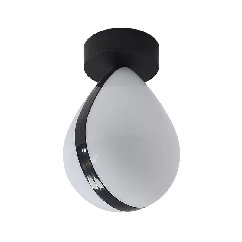 Waterdrop Acrylic Flush Light Fixture Simple LED White-Black Flush Mount Ceiling Lamp in Warm/White Light for Corridor Clearhalo 'Ceiling Lights' 'Close To Ceiling Lights' 'Close to ceiling' 'Flush mount' Lighting' 736079