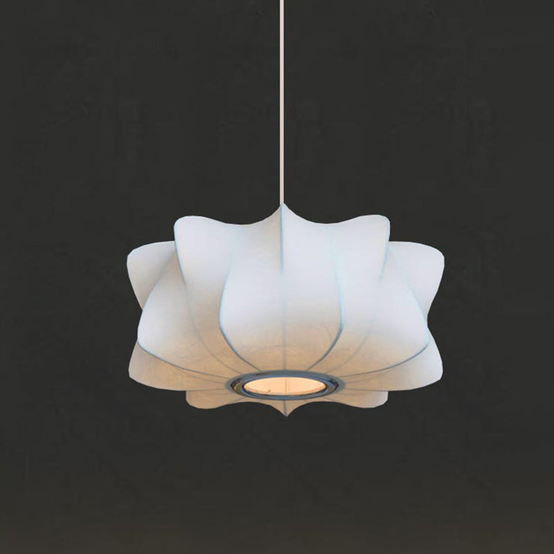 White Propeller Lantern Hanging Light Contemporary 1-Bulb Fabric Pendant Lamp Fixture Clearhalo 'Ceiling Lights' 'Modern Pendants' 'Modern' 'Pendant Lights' 'Pendants' Lighting' 736461