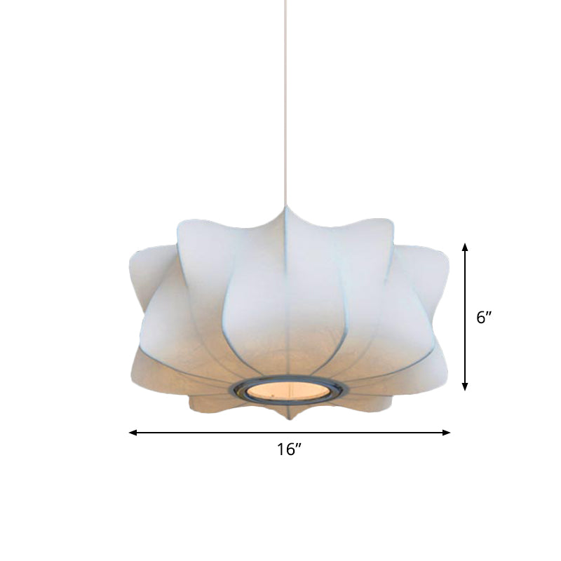 White Propeller Lantern Hanging Light Contemporary 1-Bulb Fabric Pendant Lamp Fixture Clearhalo 'Ceiling Lights' 'Modern Pendants' 'Modern' 'Pendant Lights' 'Pendants' Lighting' 736462