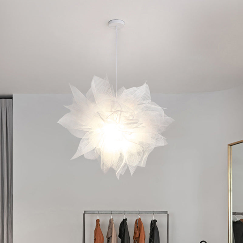 Sheer Flower Ceiling Pendant Light Modernism 1 Light 18