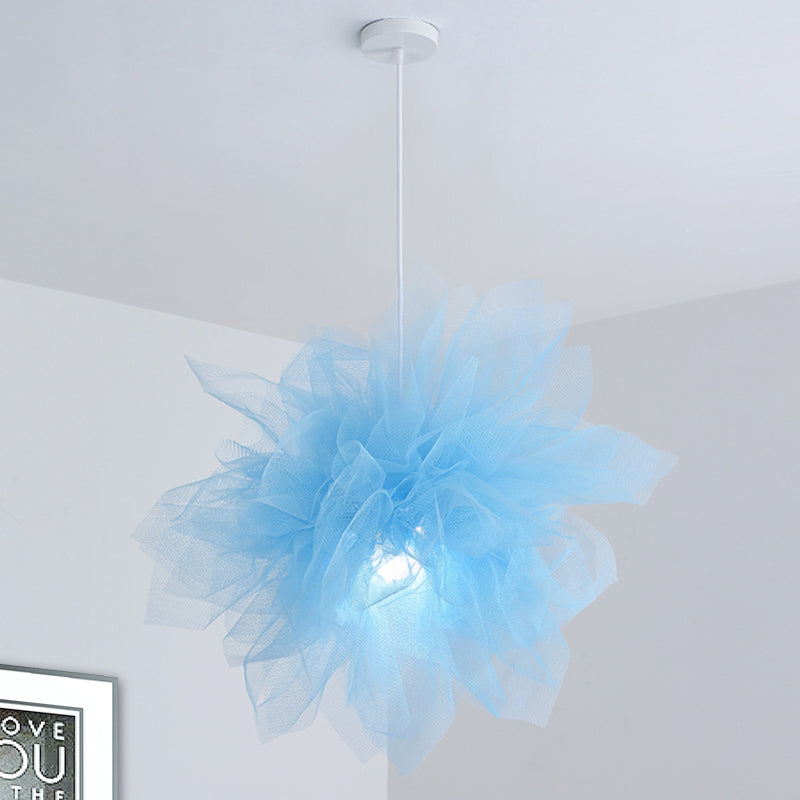 Sheer Flower Ceiling Pendant Light Modernism 1 Light 18