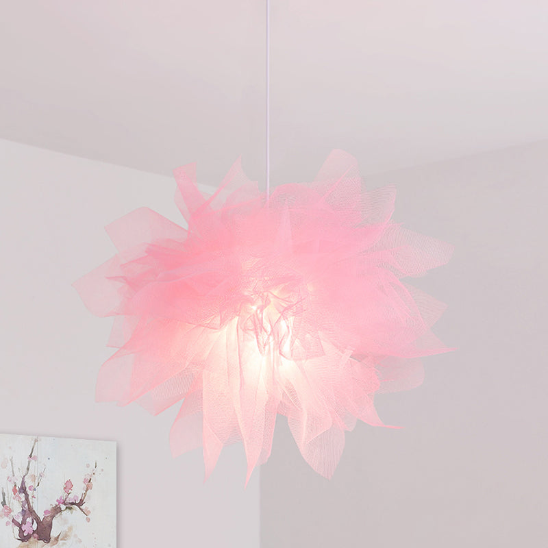 Sheer Flower Ceiling Pendant Light Modernism 1 Light 18