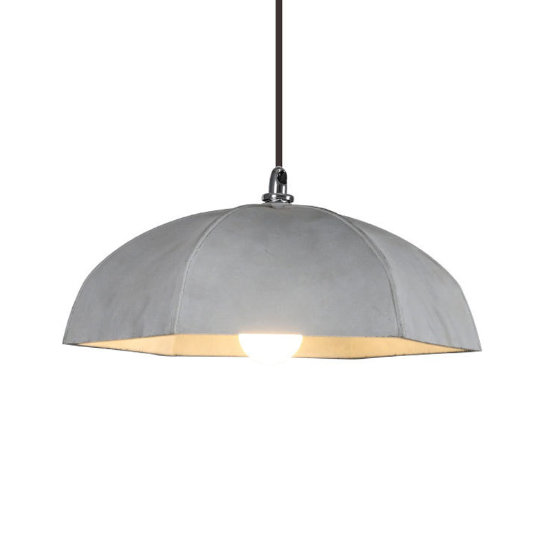 1 Bulb Umbrella Pendant Lighting Vintage Grey Cement Hanging Ceiling Lamp for Restaurant Clearhalo 'Ceiling Lights' 'Industrial Pendants' 'Industrial' 'Middle Century Pendants' 'Pendant Lights' 'Pendants' 'Tiffany' Lighting' 737937