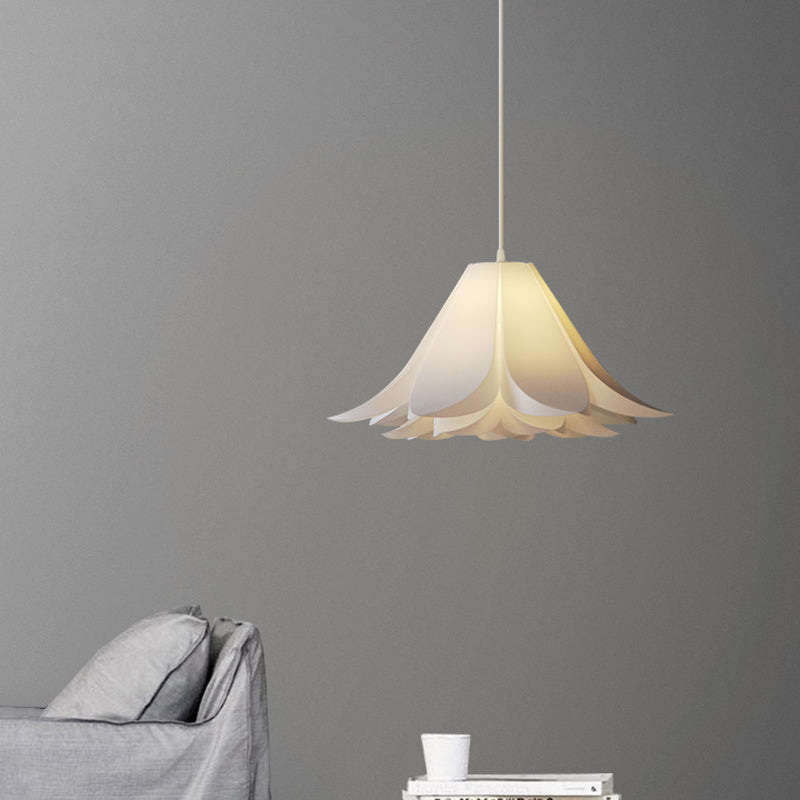 Modern 1-Head Pendant Lamp White Lily Shaped Suspension Lighting with Acrylic Shade Clearhalo 'Ceiling Lights' 'Modern Pendants' 'Modern' 'Pendant Lights' 'Pendants' Lighting' 738293