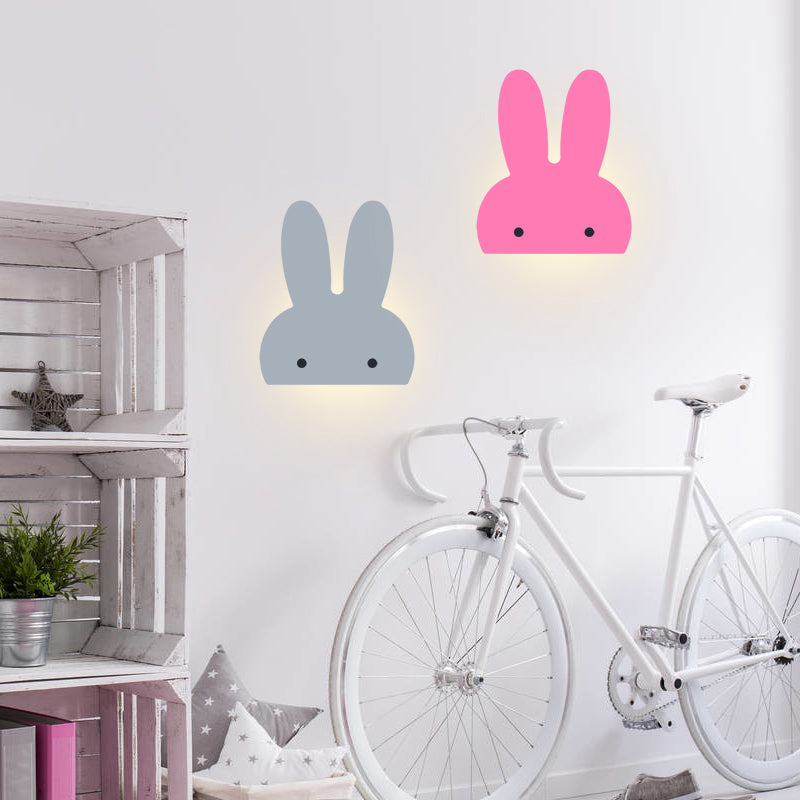 Bunny Head LED Wall Lamp Animal Wooden Sconce Lighting for Game Room Kid Bedroom Clearhalo 'Wall Lamps & Sconces' 'Wall Lights' Lighting' 73832