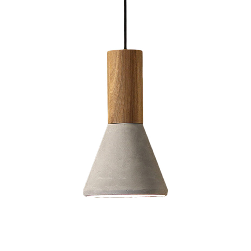 Cement Grey Hanging Light Kit Cone/Trapezoid/Can 1-Head 8.5