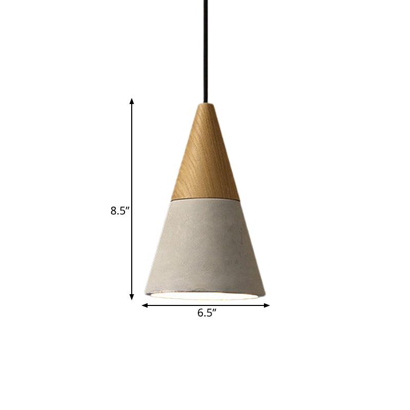 Cement Grey Hanging Light Kit Cone/Trapezoid/Can 1-Head 8.5