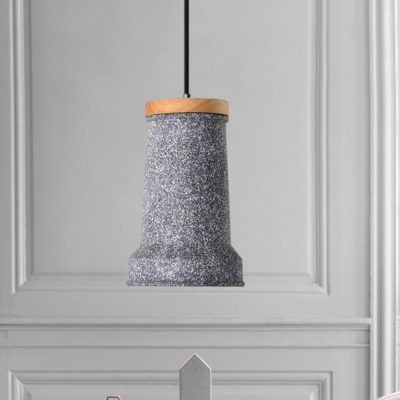 Black/Grey/White Cylinder Hanging Light Industrial Cement 1-Head Restaurant Pendant Lamp Fixture Grey Clearhalo 'Ceiling Lights' 'Industrial Pendants' 'Industrial' 'Middle Century Pendants' 'Pendant Lights' 'Pendants' 'Tiffany' Lighting' 739354