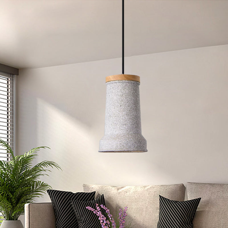 Black/Grey/White Cylinder Hanging Light Industrial Cement 1-Head Restaurant Pendant Lamp Fixture Clearhalo 'Ceiling Lights' 'Industrial Pendants' 'Industrial' 'Middle Century Pendants' 'Pendant Lights' 'Pendants' 'Tiffany' Lighting' 739360