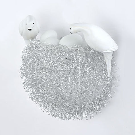 Animal Bird Nest Sconce Light with Pigeon & Egg Aluminum Wall Lamp in White for Kid Bedroom White White Clearhalo 'Wall Lamps & Sconces' 'Wall Lights' Lighting' 73945