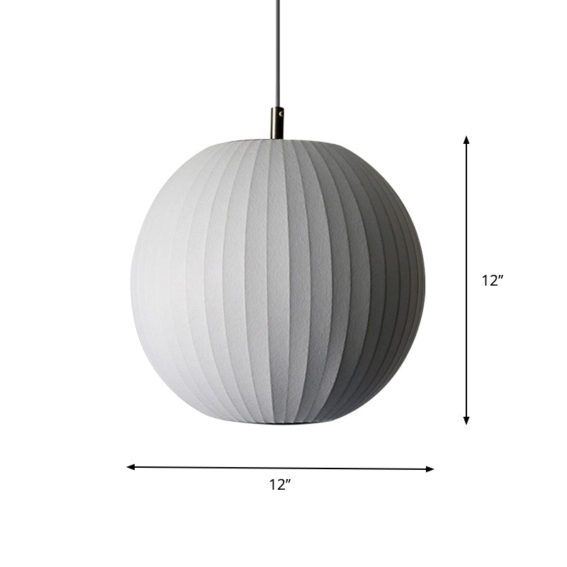 White Sphere Ceiling Pendant Minimalist Single 12