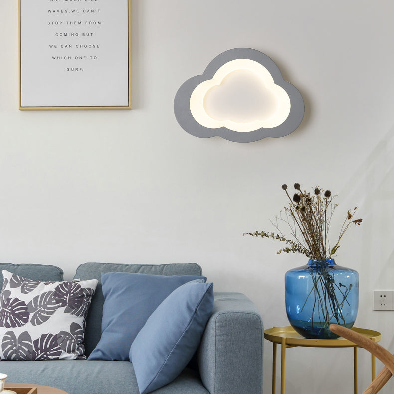 Integrated Led Cartoon Wall Mount Light Modern Simple Acrylic Wall Lighting in White Clearhalo 'Wall Lamps & Sconces' 'Wall Lights' Lighting' 73987