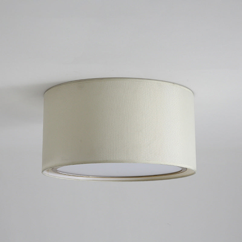 2-Shade Drum Fabric Ceiling Flush Modern 4 Lights White Flush Mount Lighting Fixture for Bedroom Clearhalo 'Ceiling Lights' 'Close To Ceiling Lights' 'Close to ceiling' 'Flush mount' Lighting' 739902