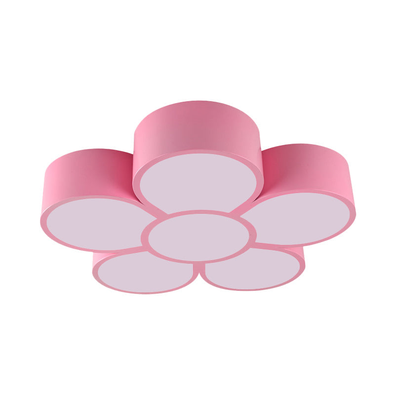 Yellow/Red/Pink Floral Ceiling Lighting Kids Style Acrylic LED Flush Mount Fixture for Living Room Clearhalo 'Ceiling Lights' 'Close To Ceiling Lights' 'Close to ceiling' 'Flush mount' Lighting' 753592