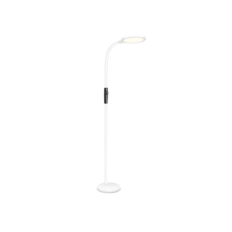 Gooseneck Standing Floor Light Minimalist Metallic White Finish LED Floor Reading Lamp Clearhalo 'Floor Lamps' 'Lamps' Lighting' 754874