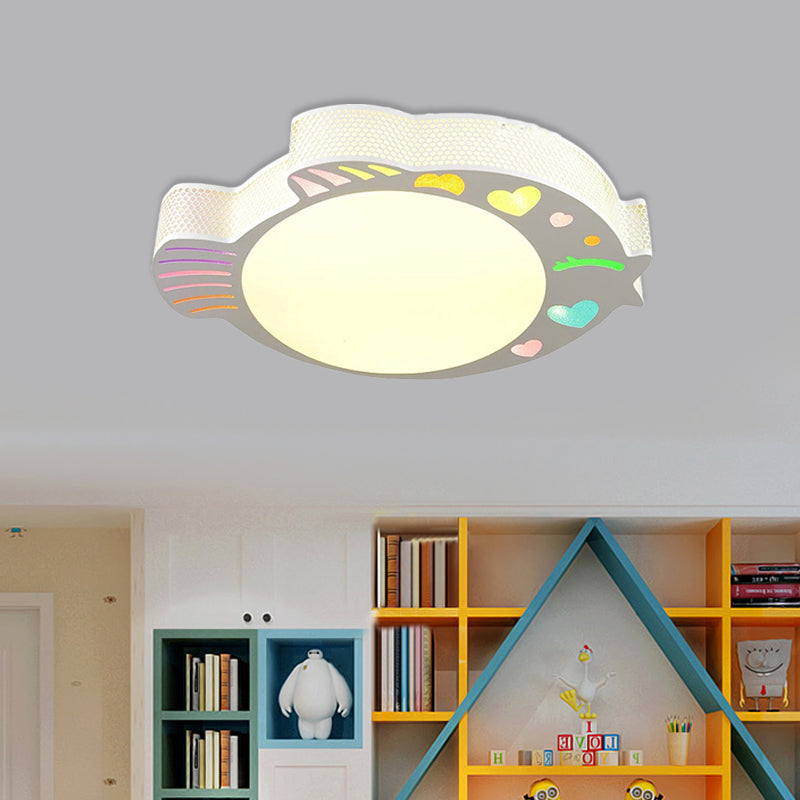 Turbot Shaped Ceiling Mounted Fixture Contemporary Acrylic White LED Flushmount for Bedroom in Warm/White Light White Clearhalo 'Ceiling Lights' 'Close To Ceiling Lights' 'Close to ceiling' 'Flush mount' Lighting' 756437