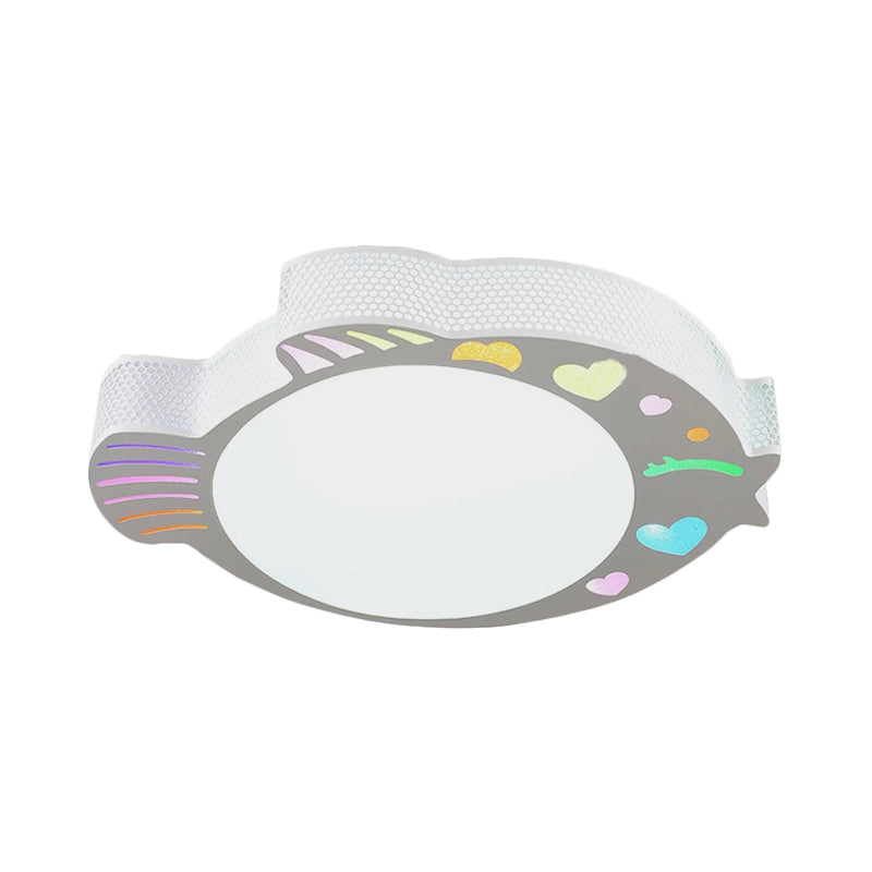 Turbot Shaped Ceiling Mounted Fixture Contemporary Acrylic White LED Flushmount for Bedroom in Warm/White Light Clearhalo 'Ceiling Lights' 'Close To Ceiling Lights' 'Close to ceiling' 'Flush mount' Lighting' 756438