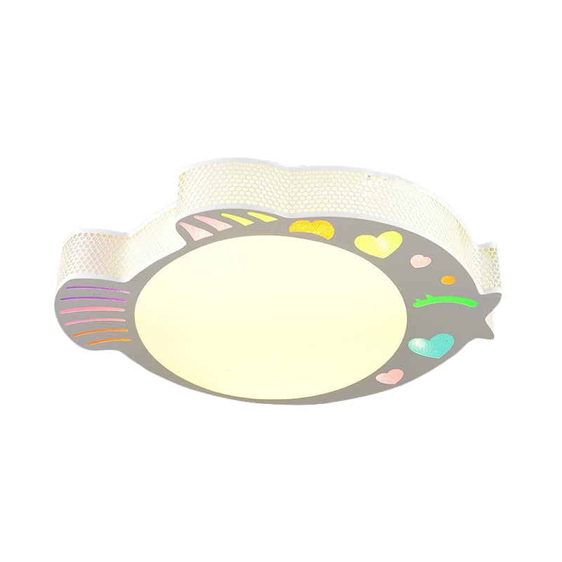 Turbot Shaped Ceiling Mounted Fixture Contemporary Acrylic White LED Flushmount for Bedroom in Warm/White Light Clearhalo 'Ceiling Lights' 'Close To Ceiling Lights' 'Close to ceiling' 'Flush mount' Lighting' 756439