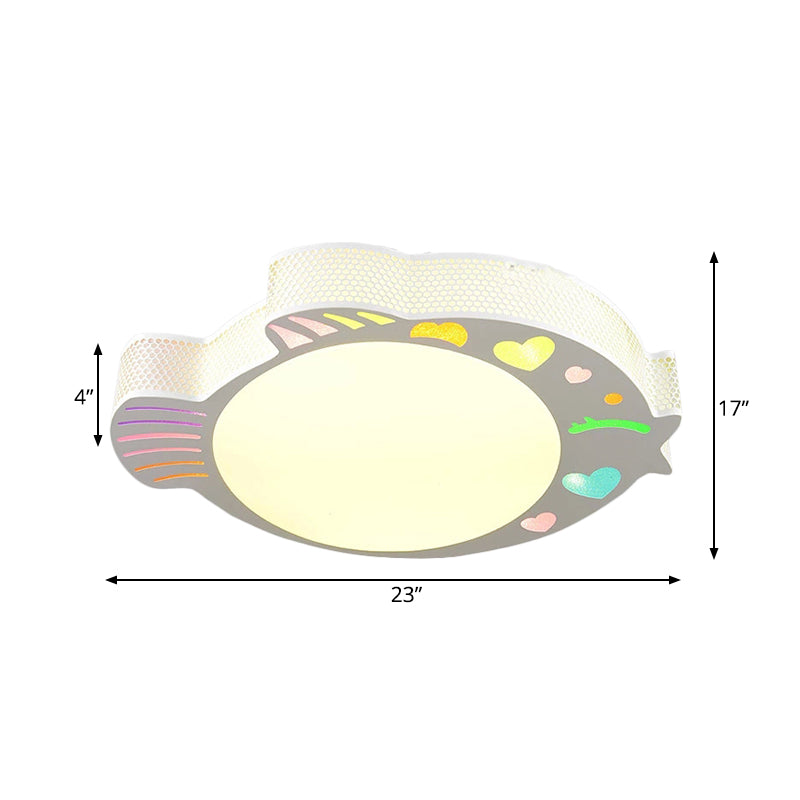 Turbot Shaped Ceiling Mounted Fixture Contemporary Acrylic White LED Flushmount for Bedroom in Warm/White Light Clearhalo 'Ceiling Lights' 'Close To Ceiling Lights' 'Close to ceiling' 'Flush mount' Lighting' 756440