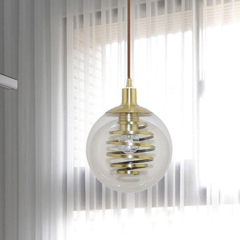 Modernism Global Hanging Lighting Clear Glass 1 Bulb 6