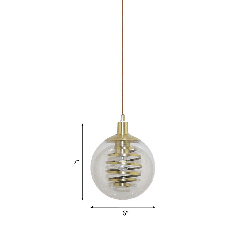 Modernism Global Hanging Lighting Clear Glass 1 Bulb 6