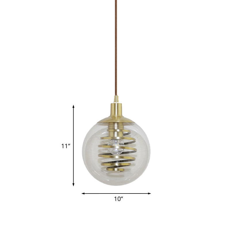 Modernism Global Hanging Lighting Clear Glass 1 Bulb 6