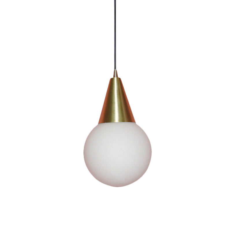 Brass Modo Ceiling Pendant Light Post Modern 1 Light Milk White Glass Suspension Lamp Clearhalo 'Ceiling Lights' 'Glass shade' 'Glass' 'Modern Pendants' 'Modern' 'Pendant Lights' 'Pendants' Lighting' 757029