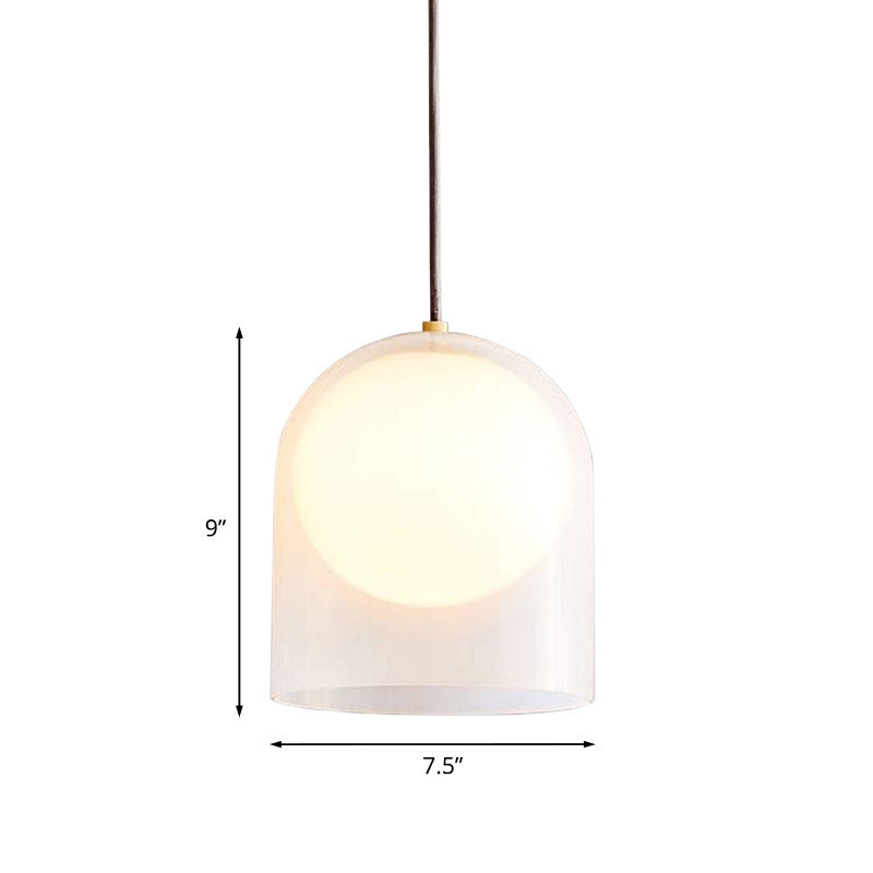 Ball Opal Glass Hanging Light Kit Modern 1 Head Gold Ceiling Suspension Lamp with Ball Shade Inside Clearhalo 'Ceiling Lights' 'Glass shade' 'Glass' 'Modern Pendants' 'Modern' 'Pendant Lights' 'Pendants' Lighting' 757034