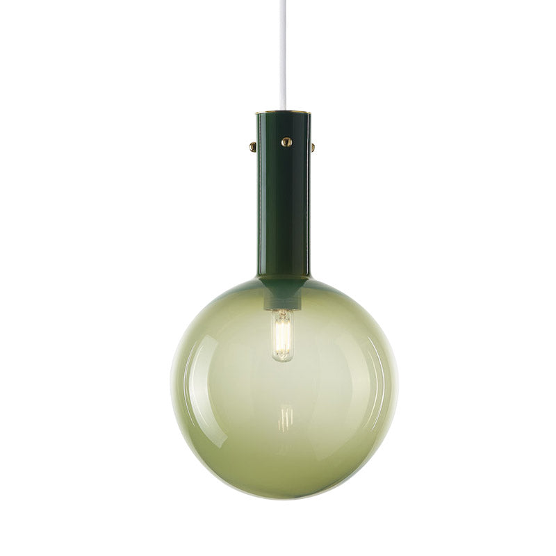 Contemporary Orb Pendant Lighting Gradient Green/Orange Glass 1-Bulb Bedside Hanging Ceiling Lamp Clearhalo 'Ceiling Lights' 'Glass shade' 'Glass' 'Modern Pendants' 'Modern' 'Pendant Lights' 'Pendants' Lighting' 757049