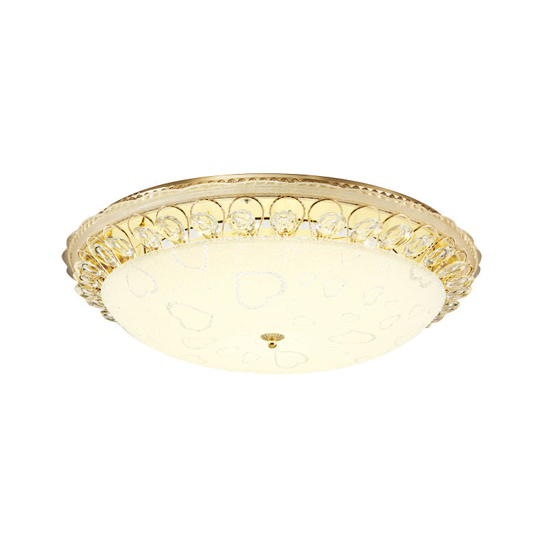 Frosted Glass Gold Ceiling Mounted Lamp Domed 16