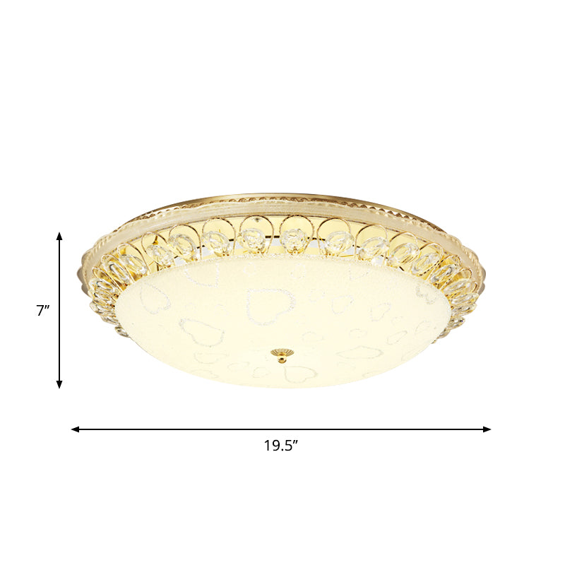 Frosted Glass Gold Ceiling Mounted Lamp Domed 16