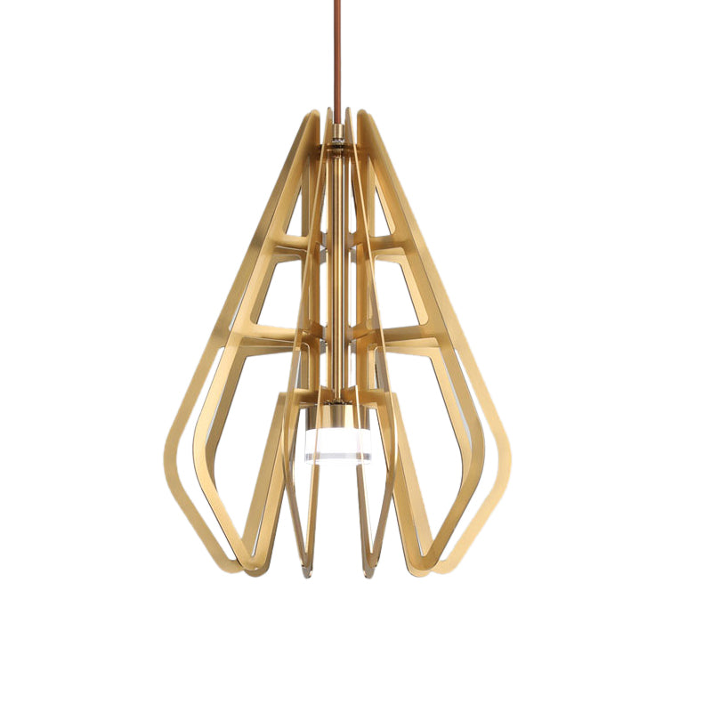 Postmodern LED Pendant Light Gold Diamond Shaped Suspension Lamp with Metal Frame Clearhalo 'Ceiling Lights' 'Modern Pendants' 'Modern' 'Pendant Lights' 'Pendants' Lighting' 759784