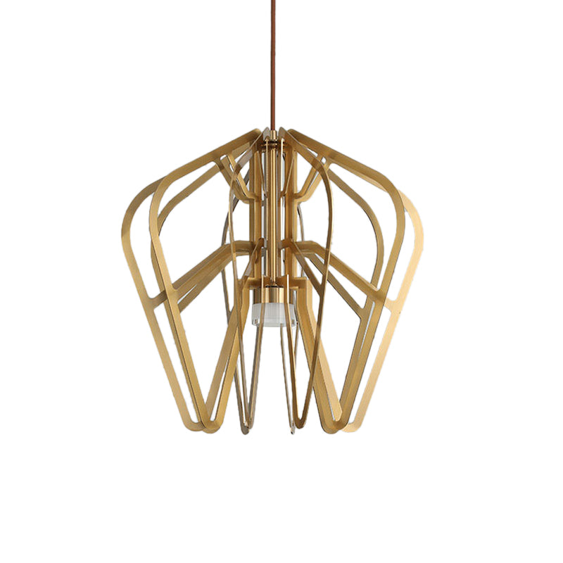 Crown Shaped Bistro Drop Pendant Metal Postmodern LED Hanging Light Fixture in Gold Clearhalo 'Ceiling Lights' 'Modern Pendants' 'Modern' 'Pendant Lights' 'Pendants' Lighting' 759788