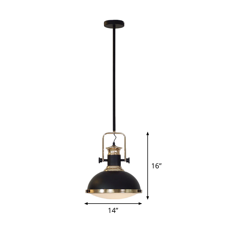 Metallic Black Drop Pendant Light Vintage 1 Bulb Restaurant Hanging Ceiling Lamp with Handle Clearhalo 'Art Deco Pendants' 'Black' 'Cast Iron' 'Ceiling Lights' 'Ceramic' 'Crystal' 'Industrial Pendants' 'Industrial' 'Metal' 'Middle Century Pendants' 'Pendant Lights' 'Pendants' 'Rustic Pendants' 'Tiffany' Lighting' 760615