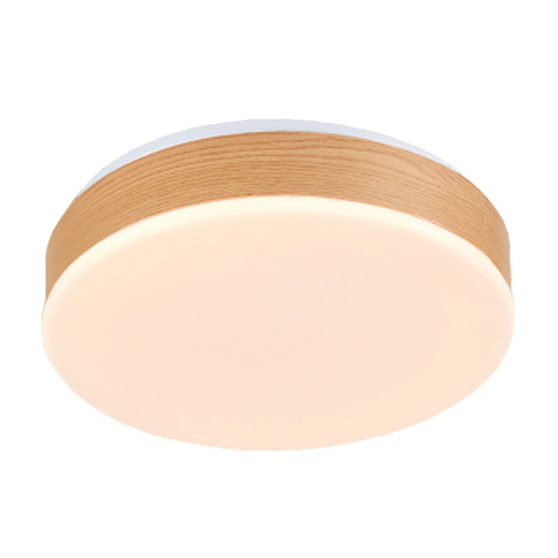 Wood Round Flush Mount Lighting Modernism LED Beige Flush Lamp Fixture for Foyer Clearhalo 'Ceiling Lights' 'Close To Ceiling Lights' 'Close to ceiling' 'Flush mount' Lighting' 762853